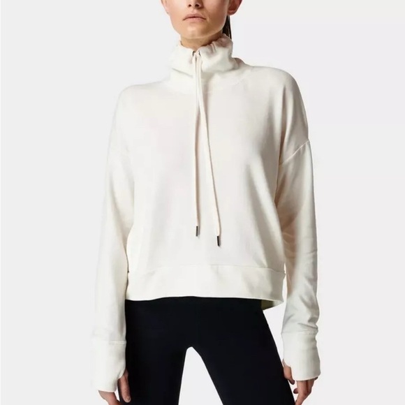 Sweaty Betty Harmonise Luxe Fleece Sweatshirt Lily White Women’s Medium Capsule - Picture 1 of 11